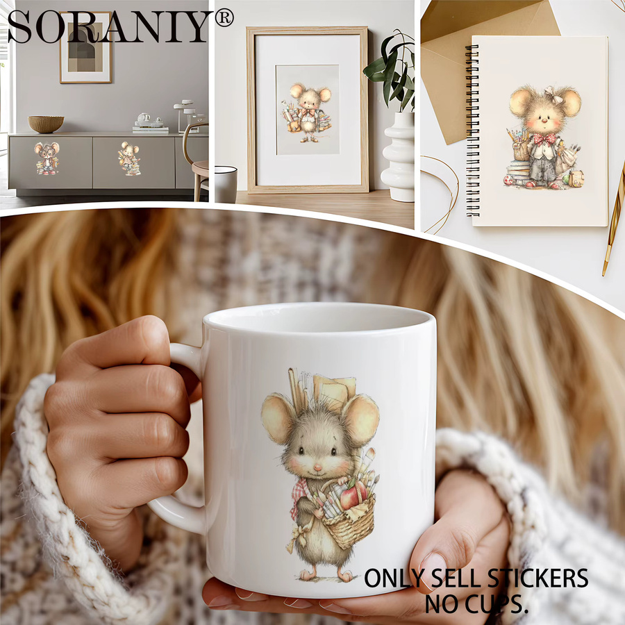UV DTF DIY-Transferaufkleber Set mit Schul- und Camping-Motiven, 5 Stück, Mehrfarbig - Bild 3
