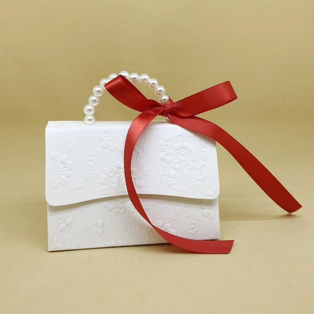 20er Set Tragbare Candy Boxen aus Papier in Weiß für Hochzeiten und Babypartys - Bild 1