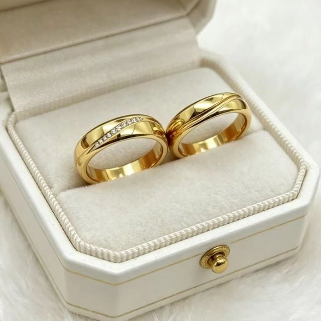 TIGERDOG BITEME Partnerringe Edelstahl, Gold, Unisex - Bild 1