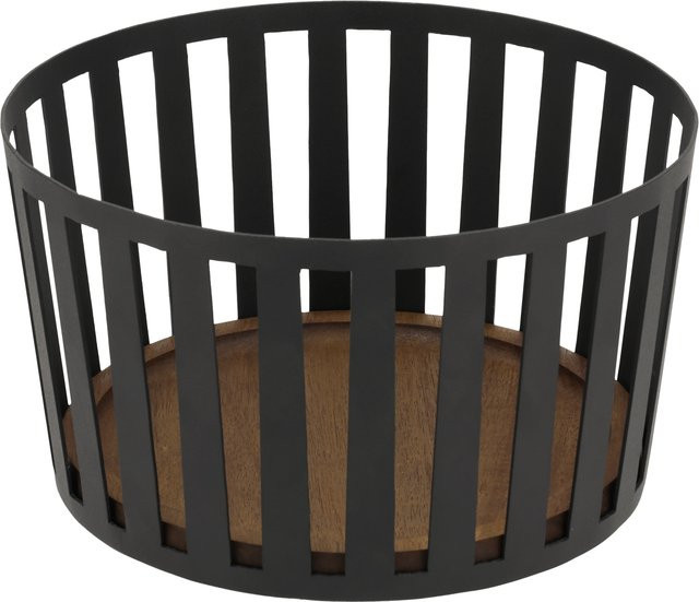 SILVERCREST® Brotkorb aus Holz und Edelstahl in Schwarz - Bild 1