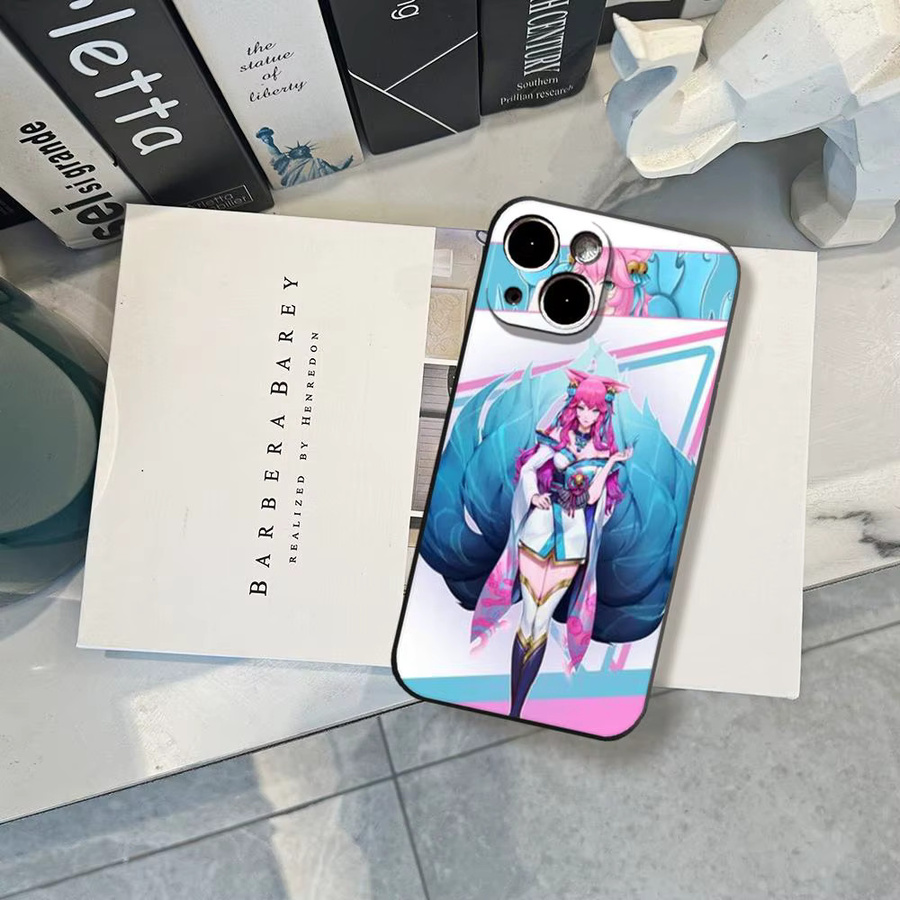 Potdemiel Handyhülle mit HD Ahri Design aus League of Legends für iPhone 11 bis iPhone 17 Pro Max, weiches Silikon, Schwarz und Multicolour - Bild 3