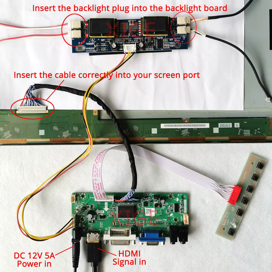 Bildschirm Controller Board Kit für LM230WF1 LTM230HT01 LTM230HP01 MT230DW01 mit Full HD 1920x1080 Auflösung, 4-CCFL, VGA, DVI und HDMI, 30 Pin LVDS für DIY-Projekte - Bild 3