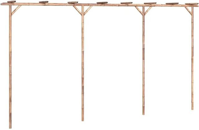 DELUKE Bambus Pergola aus Holz in Braun-antik als freistehende Rankhilfe im Landhaus-Stil für Garten und Terrasse, B/H: 385 x 205 cm - Bild 1