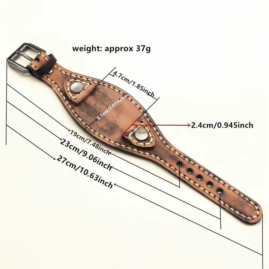 westbull Uhrenarmband Leder, Vintage, 24 mm, Herren - Bild 2
