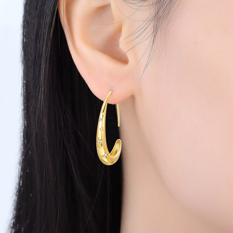 Orstarry Ohrringe, 925 Silber, 18 Karat vergoldet, Damen - Bild 2