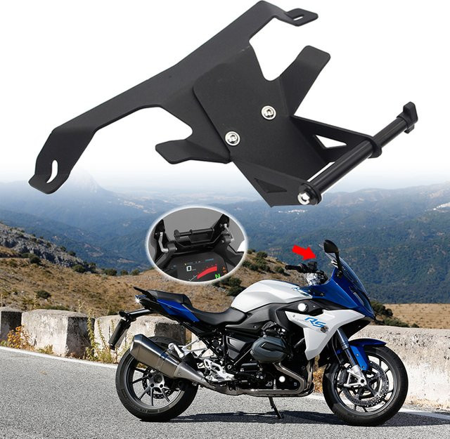 ANLUSON Motorrad GPS-Halterung mit USB-Ladegerät für BMW R1200RS LC in Schwarz - Bild 1