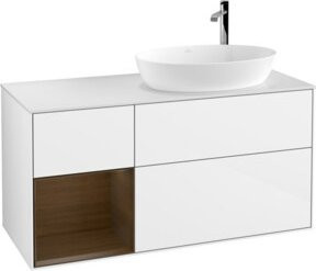 V&B Waschtischunterschrank Finion mit Wandbeleuchtung, Weiß lackiert, Breite: 120 cm, Tiefe: 50,1 cm, Höhe: 50,1 cm - Bild 1