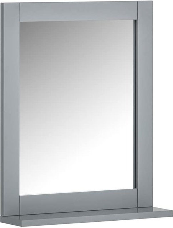 SoBuy Wandspiegel mit Ablage in Grau, rechteckig, Holz und Glas, B/T/H: 40 x 10 x 49,2 cm - Bild 1