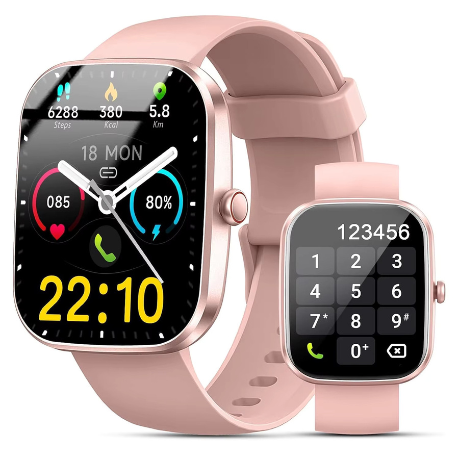 Kuizil Smartwatch mit Anruffunktion, 1,91 Zoll HD-Display, 110+ Sportmodi und IP68 wasserdichtem Fitness-Tracker für Android und iOS, Farbe: Pink - Bild 6