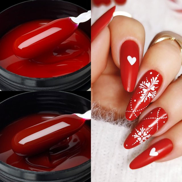 Jillnails Builder Nagelgel, Rot Burgund, 50 ml - Bild 1