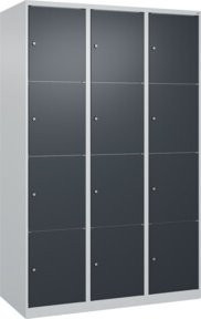 C+P Schließfachschrank Classic PLUS mit 3 Abteilen in Anthrazitgrau und Grau, B/T/H: 120 x 50 x 185 cm - Bild 1