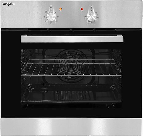 Exquisit EBE 555-2 U Einbaubackofen in Silber mit Ober-/Unterhitze, Heißluft und Grill - Bild 1