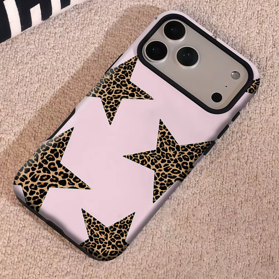 Aegis Schutzhülle mit magnetischem Bumper für iPhone 17 16 15 14 Plus 13 Pro Max aus hartem PC mit Leoparden-Sternenmuster - Bild 5