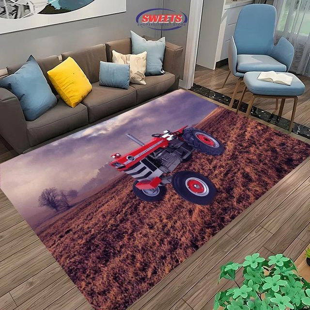 Karpetti Teppich mit Traktor-Muster, rutschfest und maschinengefertigt, Mehrfarbig, Breite: 120 cm, Länge: 160 cm - Bild 1