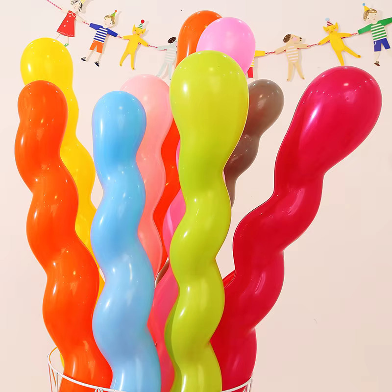 IFITU PUBO Latex-Ballons im Spiralen-Design, mehrfarbig gestreift, 50 oder 100 Stück für Party- und Hochzeitsdekoration - Bild 3