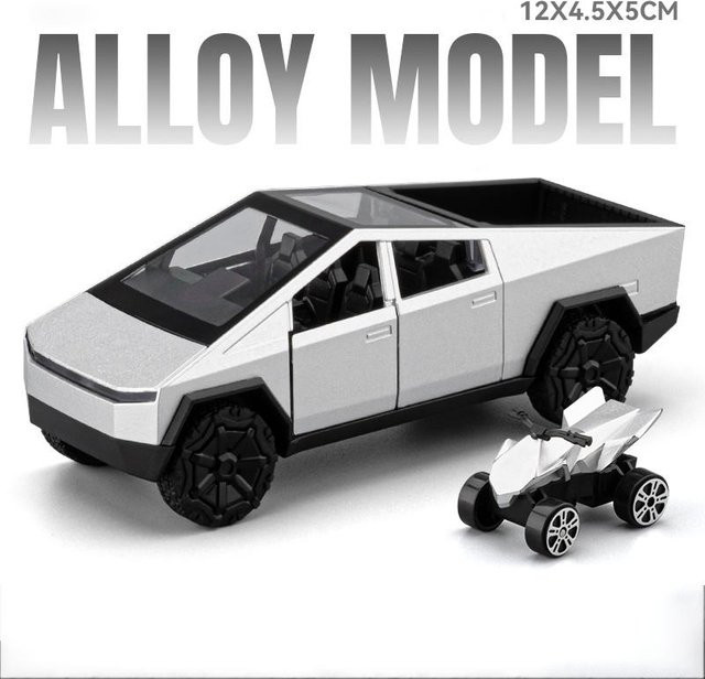 Linyi toy car Modell-Pick-up-Truck Spielzeugauto mit Motorrad, 1:36, ab 14 Jahren - Bild 1