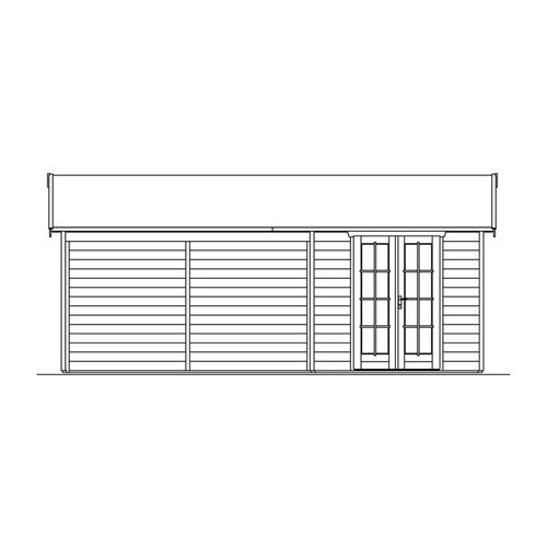 Skan Holz Gartenhaus Tilburg Satteldach Unbehandelt Beige B/H/T: 653 x 288 x 380 cm - Bild 4