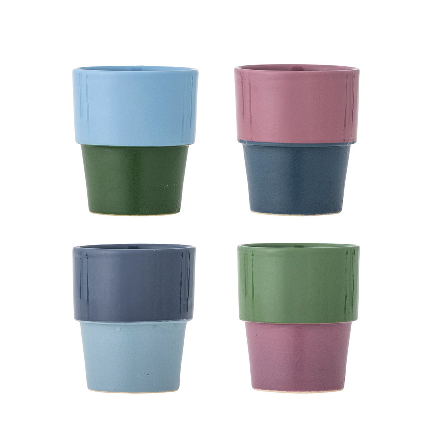 Bloomingville Tassenset Ewan aus Steingut, multicolor, 4 Stück - Bild 1