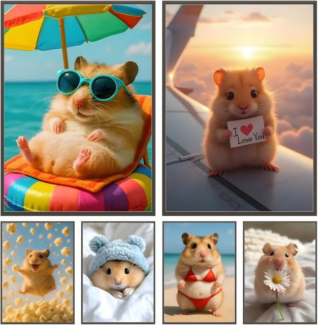 bilibili Diamant-Malerei-Set, Hamster-Cartoon-Charakter, DIY-Mosaik-Stickerei-Geschenkset - Bild 1