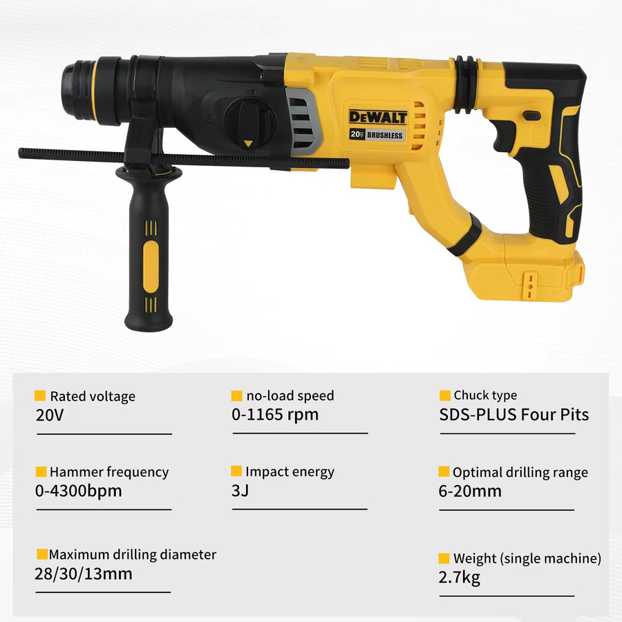 DeWalt DCH263 Akku-Bohrhammer mit SDS-Plus-Griff, gelb - Bild 2