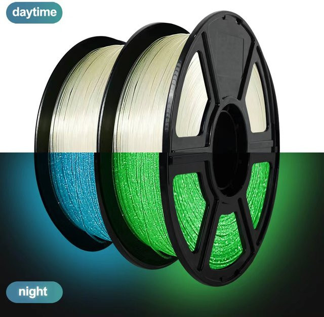 3D Maliang Luminous PLA Filament Blue & Green im Dunkeln leuchtend, Durchmesser: 1,75 mm, 250 g - Bild 1