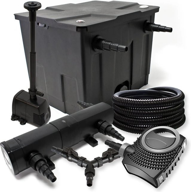 Sunsun Teichfilter Set Neo8000 mit 36W Pumpe und 25m Schlauch für bis zu 12000L Teich in Schwarz - Bild 1