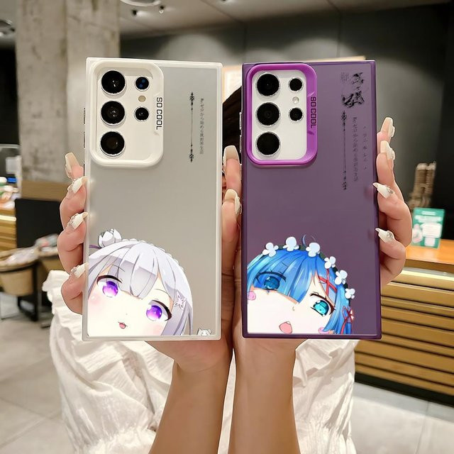 Silikon Handyhülle im Japan Anime Design für Samsung Galaxy S25 S24 S23 S22 S21 S20 Ultra in Silber und Weiß - Bild 1