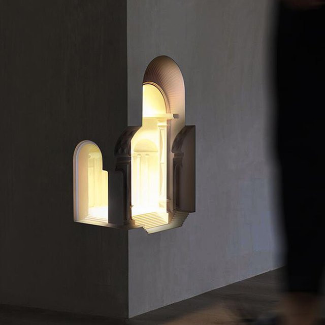 Moderne Phube Eck-Wandleuchte in Weiß für Schlafzimmer, Flur und Gang mit warmweißem Licht - Bild 1