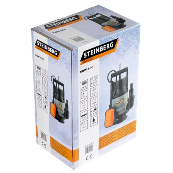 Steinberg Tauchpumpe für Schmutzwasser in Schwarz mit 400 W und 7500 l/h - Bild 4