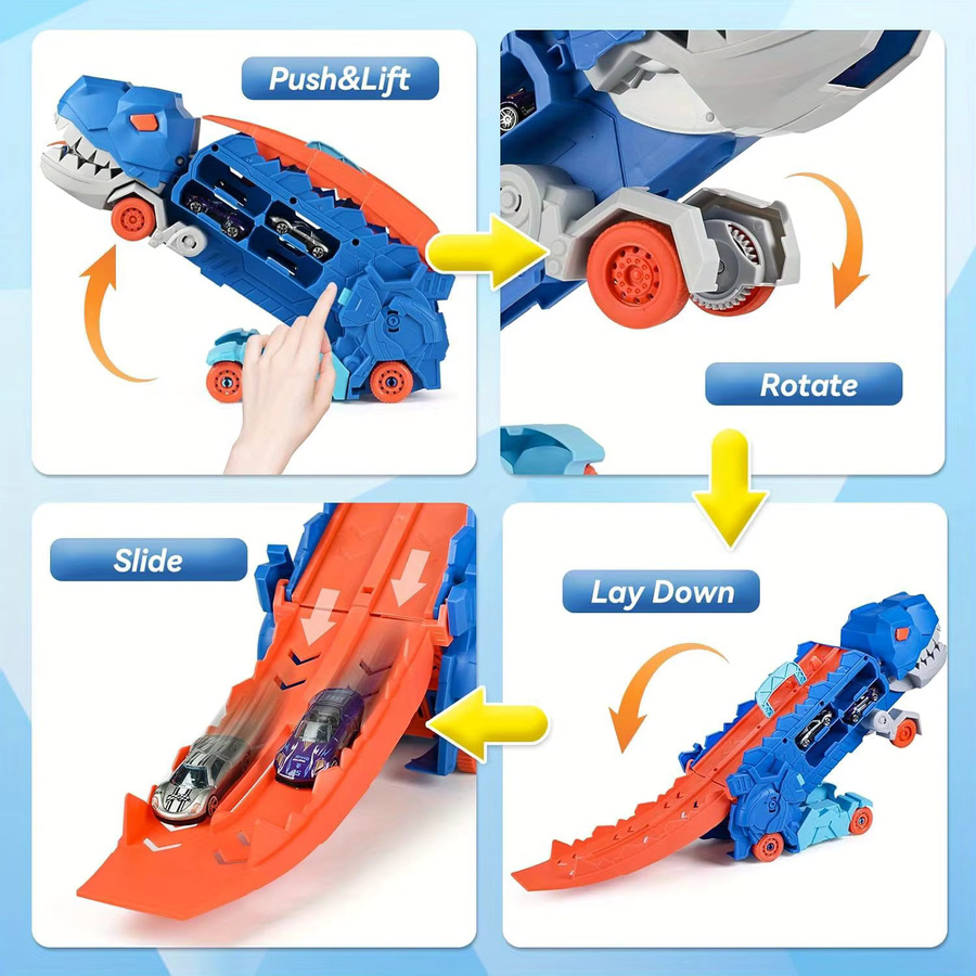 Transport-Dinosaurier-LKW, Dinosaurier, Fahrzeuge, 4 Legierung Buggys - Bild 3