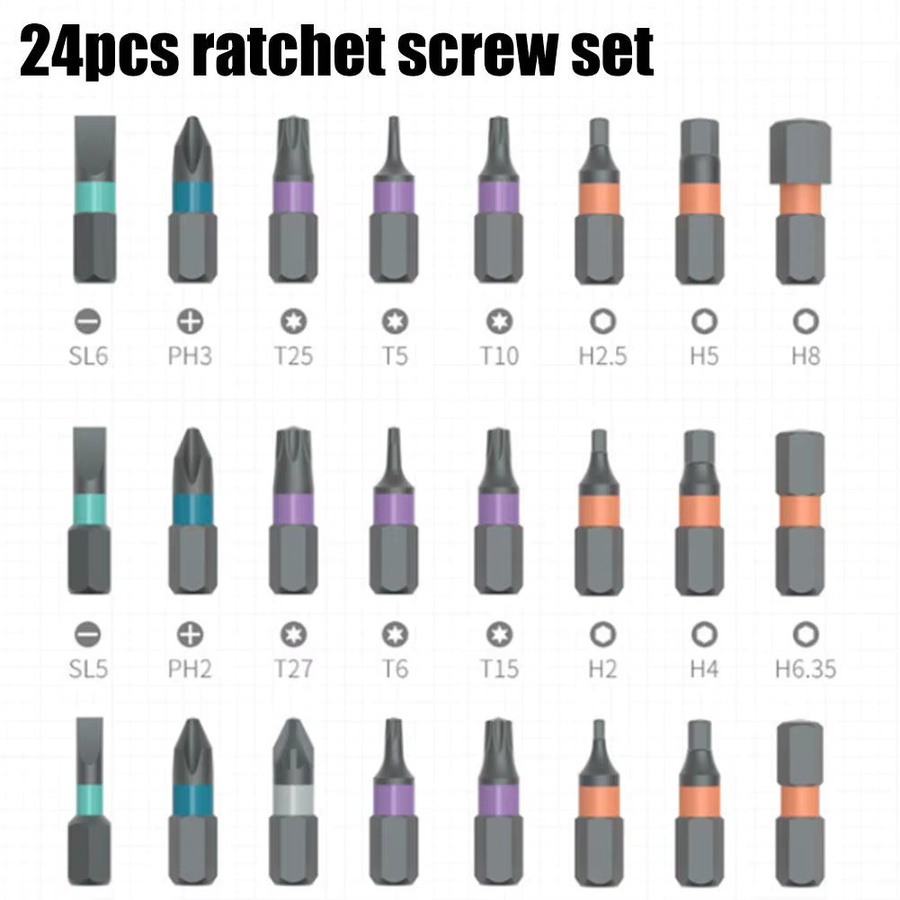 24-in-1 Magnetisches Ratschenschraubendreher-Set mit Multi-Bit-Antrieb und abnehmbarem Griff für DIY-Arbeiten - Bild 6