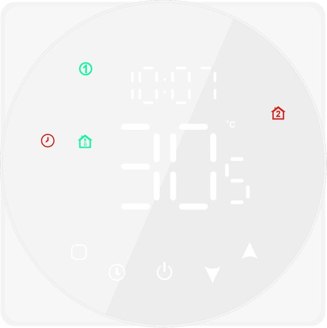 KONNWEI Smart Temperaturregler mit LCD-Anzeige und Touchscreen, Wi-Fi Thermostat für Wasser- und Gas-Kesselgeräte, weiß - Bild 1