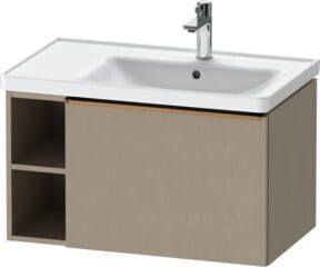 Duravit Waschtischunterschrank D-Neo Wandhängend in Beige mit offenen Regalfächern und Türen, B: 78,4 cm, T: 45,2 cm, H: 44,0 cm - Bild 1