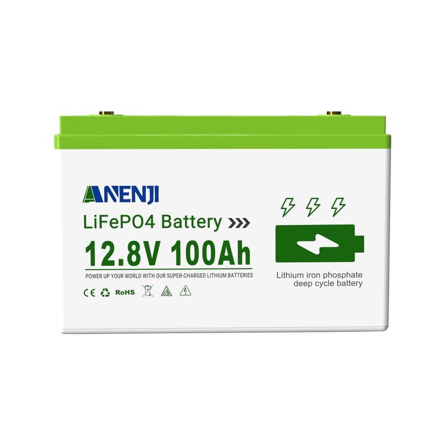 ANENJI LiFePO4 Batterie 100Ah mit BMS und Tiefzyklusfunktion für Solarenergie, Weiß - Bild 2