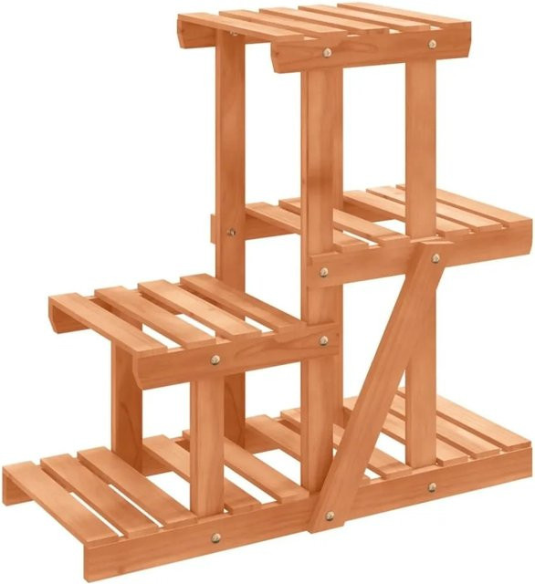 vidaXL Blumenständer aus Massivholz Tanne in Hellbraun, B/T/H: 58 x 25 x 51 cm - Bild 1