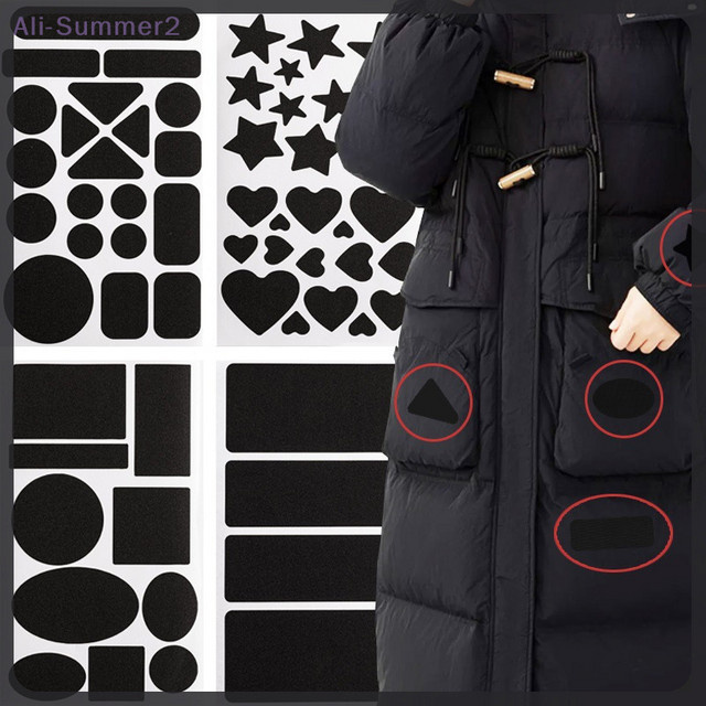 Selbstklebendes Stoffreparaturpflaster in Schwarz für Daunenjacken und Mäntel, 2 Stück - Bild 1