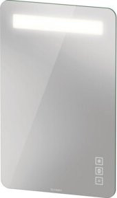 Duravit Lichtspiegel Luv LED mit Touch-Switch und Dimmfunktion, Farbe: Silber, B/H/T: 50 x 80 x 3,8 cm - Bild 1