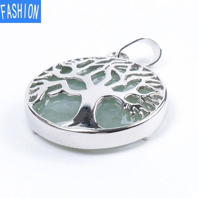 S Jewelry Maker Halskette, Naturstein-Anhänger, Amethyst Aventurine Gray, Silber, Unisex - Bild 1