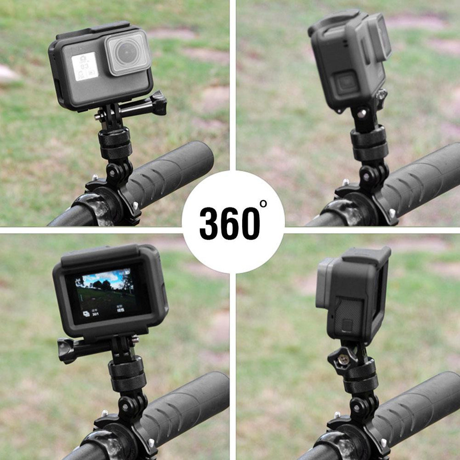 Andoer 360 Grad drehbarer Schwenkarm-Halterungsadapter aus Aluminium in Schwarz für Hero 6/5/4/7 - Bild 6