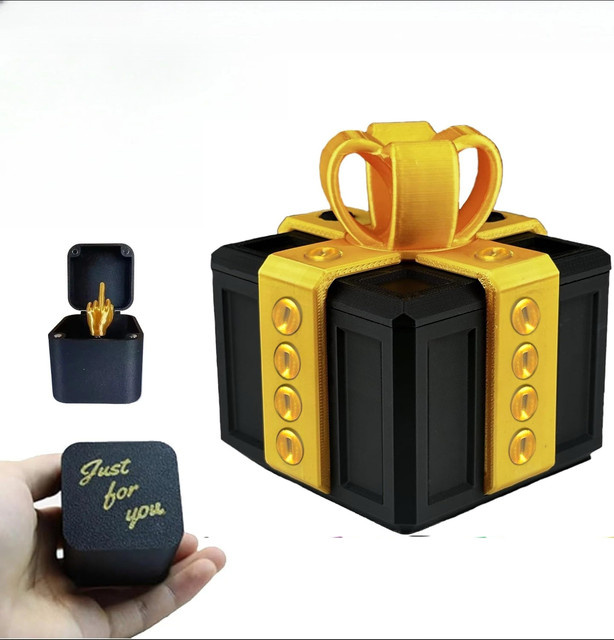 Schmankerl Scherzartikel Geschenkbox mit Schrauben in Schwarz aus Kunststoff - Bild 1