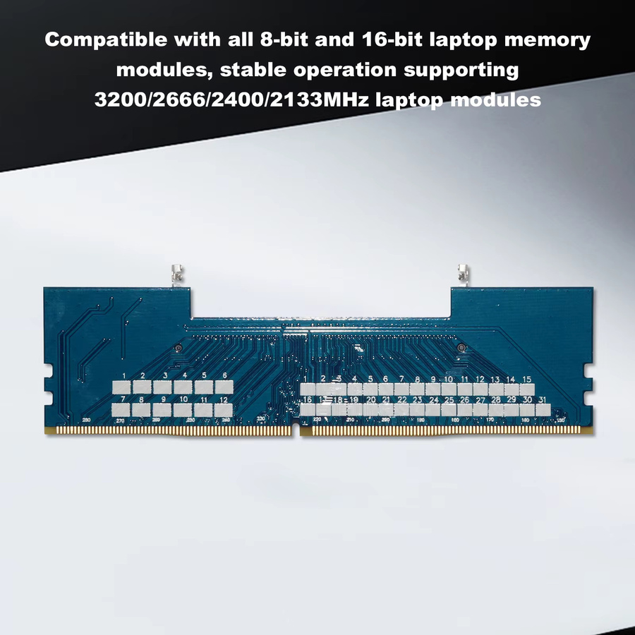 VODOOL Laptop-zu-Desktop-SO-DIMM-zu-PC-DIMM-Adapter für DDR3 DDR4 DDR5 Speichersticks in Blau - Bild 4