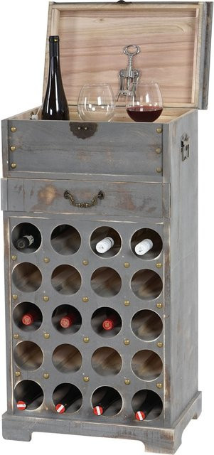 MCW Weinregal Torre T323 in Grau im Shabby-Look für 20 Flaschen, B/T/H: 94 x 31 x 48 cm - Bild 1