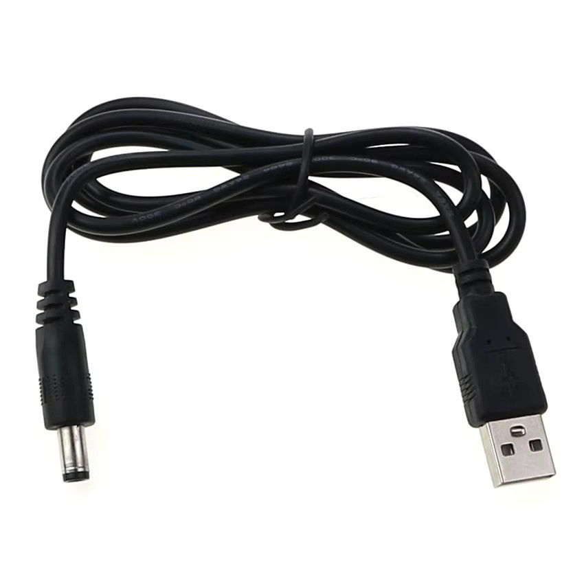 JCD USB-A zu DC 5,5x2,1mm Boost-Konverter Ladekabel für Powerbank, Schwarz - Bild 3