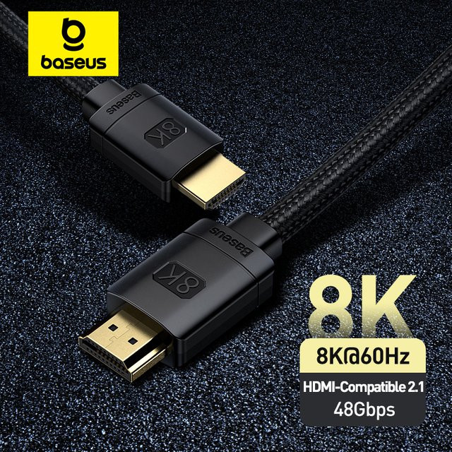 Baseus HDMI 2.1 Kabel für PS5 und PS4, 8K/60Hz und 4K/120Hz, 48 Gbit/s Digital Adapter in Schwarz - Bild 1