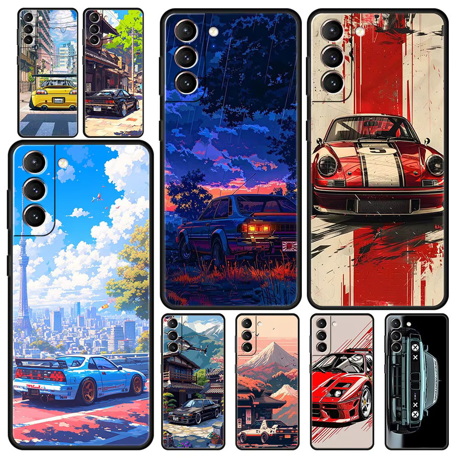 JDM Tokyo Drift Sports Car Handyhülle aus Soft-Silikon für Samsung Galaxy S24 S23 S22 S21 S20 S10 S9 Ultra FE 5G in Multicolour - Bild 3