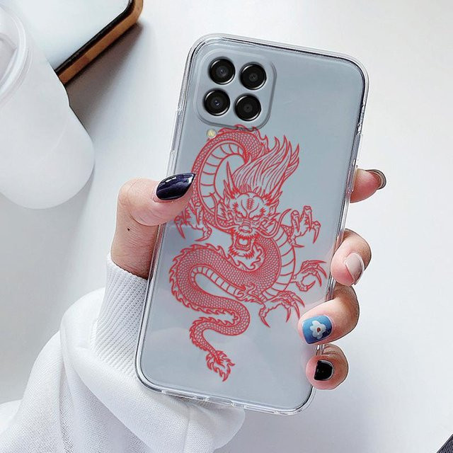 Stoßfeste Silikon-Handyhülle mit niedlichem Cartoon-Paar-Bären Design für Samsung Galaxy M33 und M53 5G in Transparent - Bild 1