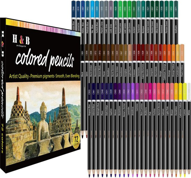 72 Buntstifte Set mit Soft Core für Künstler und zum Malen in Mehrfarben - Bild 1