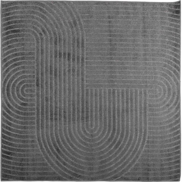 vidaXL Bereichsteppich PALMERAS in Anthrazit aus Polyester, quadratisch, 240 x 240 cm - Bild 1