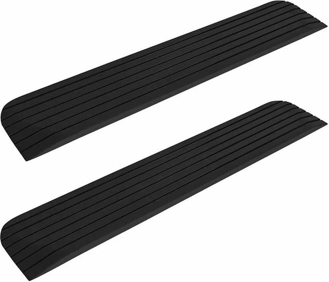 DELUKE Brückenschwellenrampen THEO 2er Set Kabelbrücke Bodenschwelle Überfahrschutz aus Gummi in Schwarz, B/T/H: 110 x 21 x 2,5 cm - Bild 1