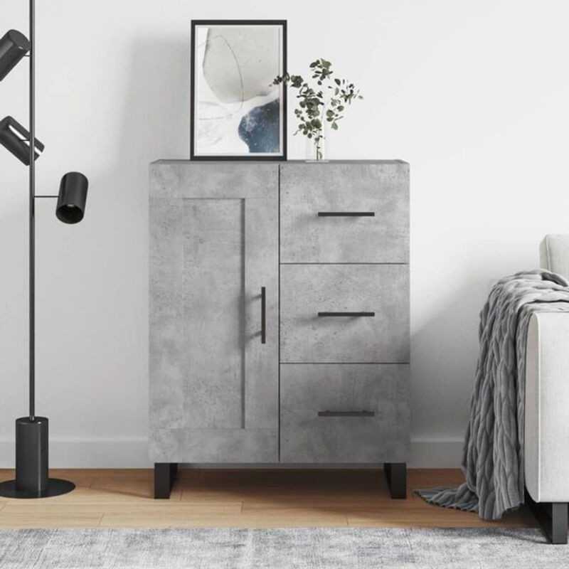 Modernes Sideboard Vidaxl in Grau aus Holzwerkstoff und Metall, B/T/H: 69,5 x 34 x 90 cm - Bild 1